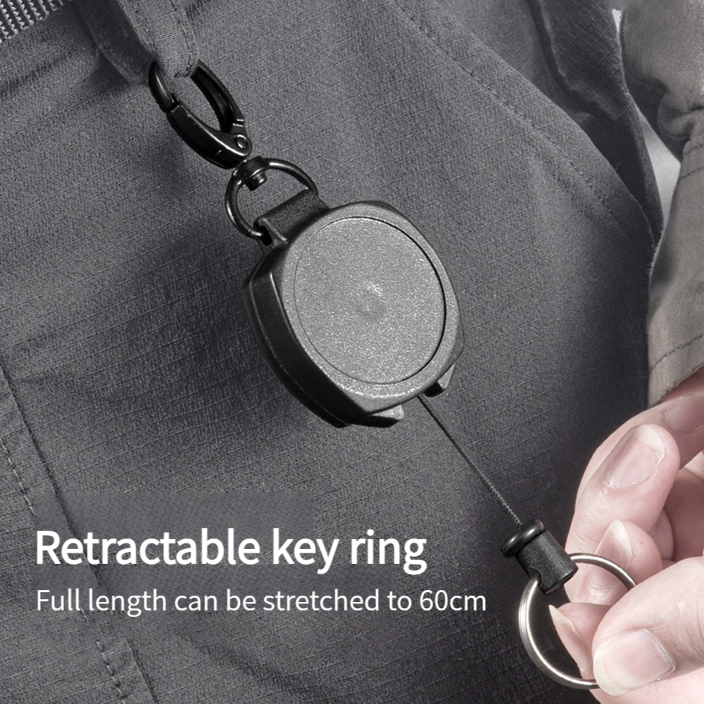 Retractable Wire Rope Key Ring High Resilience Multi-Function Carabiner ...