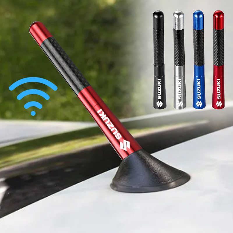 1pcs Carbon Fiber Car Logo Radio Antenna Car FM/AM Receiving Antennas