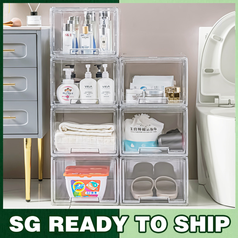 Stackable Makeup Organizer Storage Drawers Acrylic Bathroom Organizers