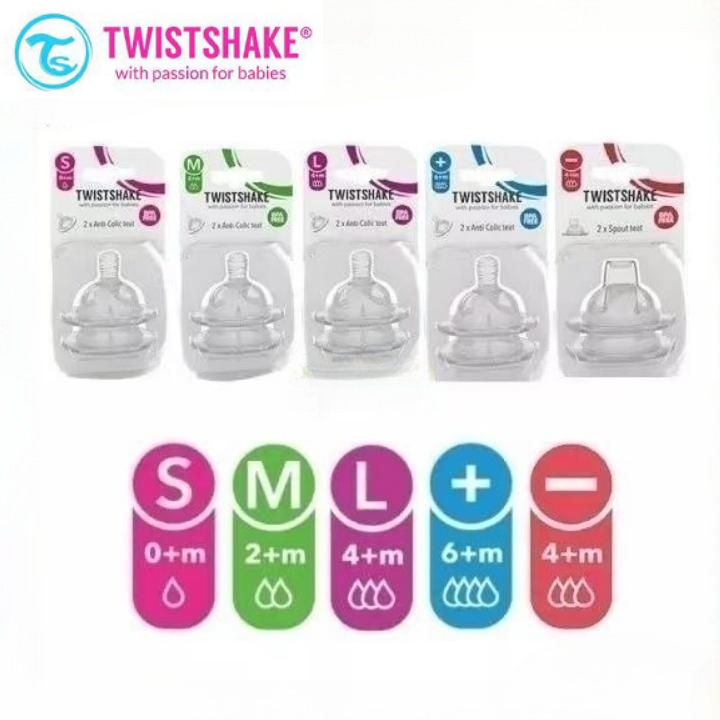 ANTI-COLIC TEAT MEDIUM 2+M TWISTSHAKE