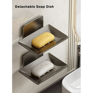 Wall-mounted Soap Dish Box, Bathroom Soap Holder, Space Aluminum