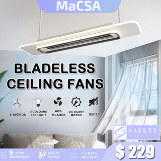 Modern Bladeless Ceiling Fans Lights Inverter Ceiling Fan with Chandelier  LED