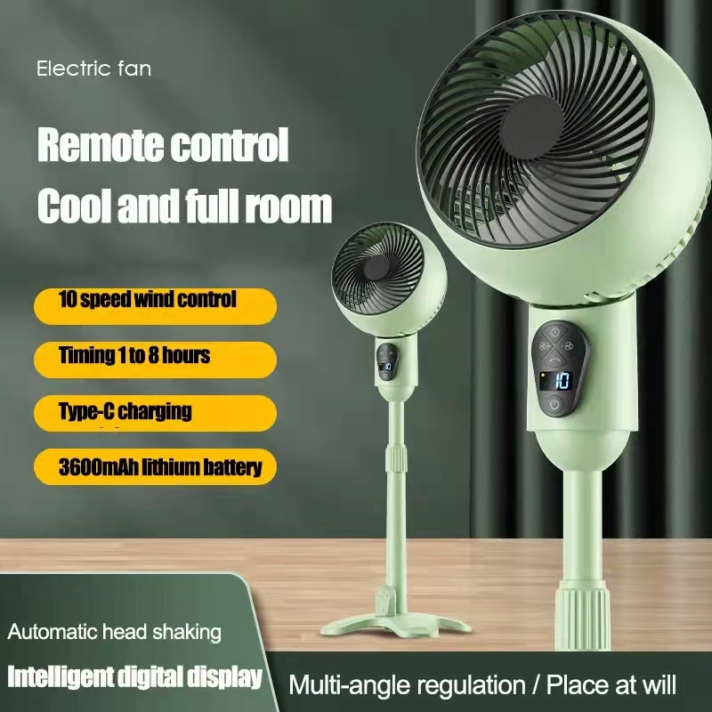 Air Circulation Standing Fan with Remote Control, Rechargable ...