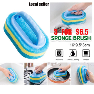 Powerful Sponge Brush With Handle Cleaning Brush Glass Wall