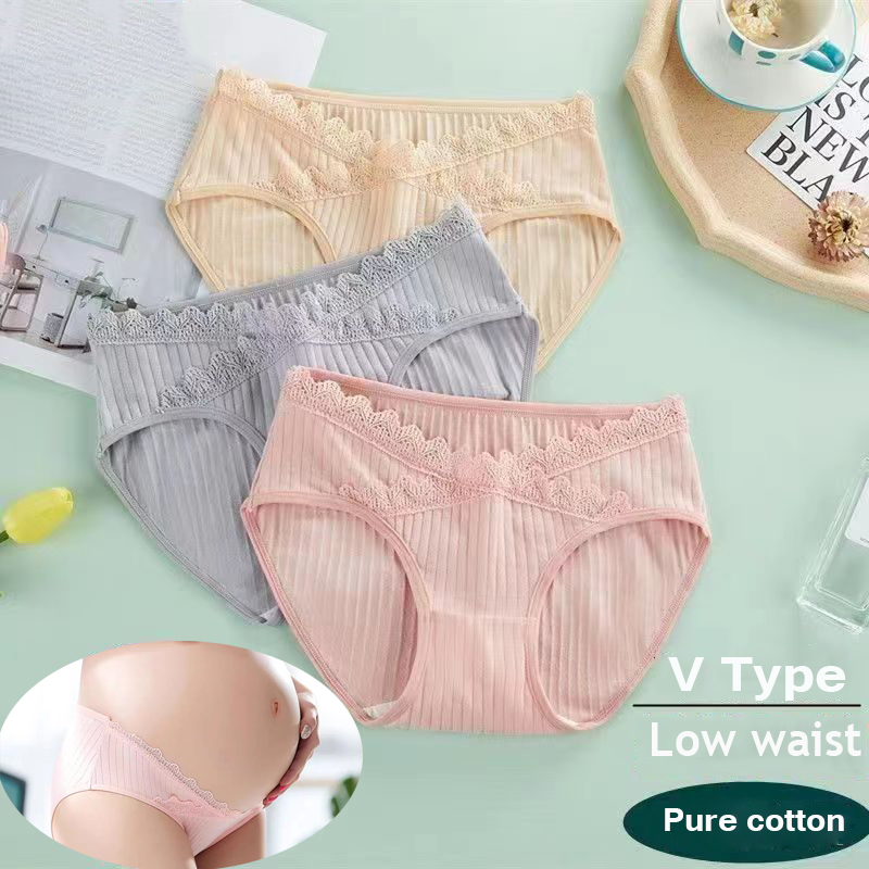 Maternity Underwear Women Pregnant Panties Cotton U-Shaped Low Waist Pants