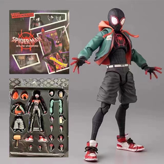 Original Mafex 107 Spider Man Action Figure Toys 1/12 Spiderman Into The  Spider-verse Miles Morales Movable Model Statue Dolls - AliExpress