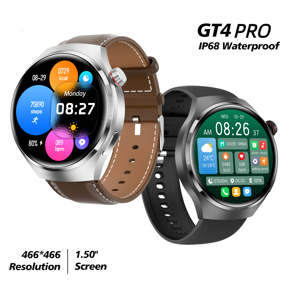 GT4 Pro Smart Watch 1.6inch Large Screen Men Women BT Call Smartwatch