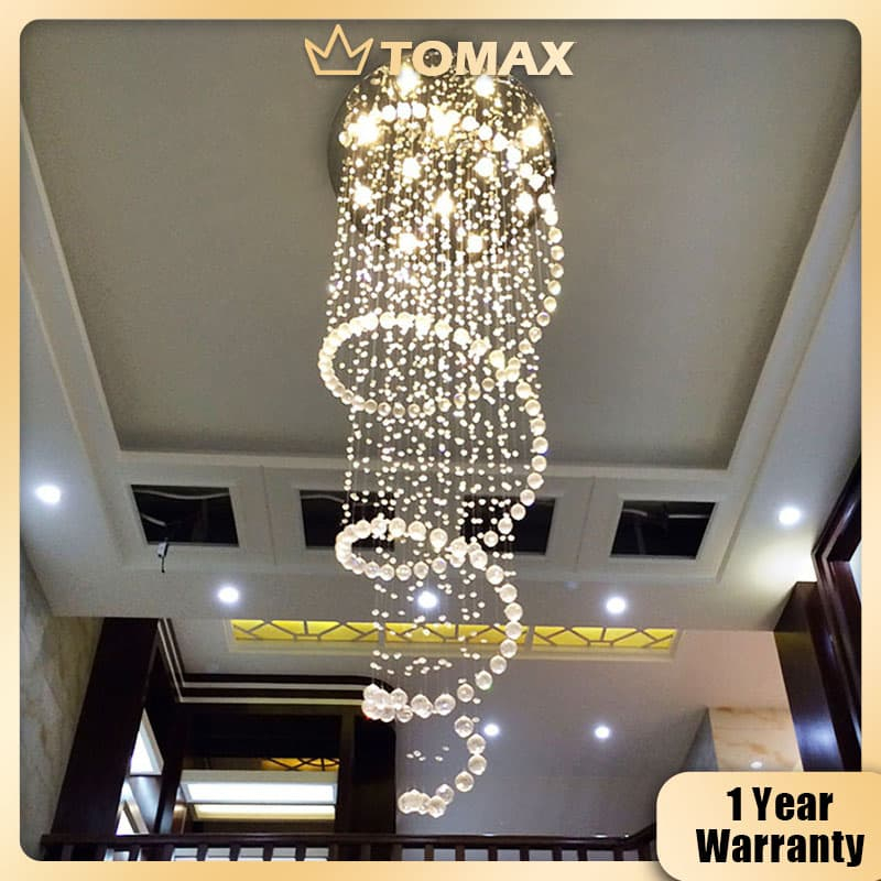 TOMAX Modern Light Luxury Spiral Staircase Chandelier Villa Duplex ...