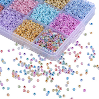 3mm Charm Beads Glass Seed Bead Box Set Round Beads For DIY Bracelet  Necklace Jewelry Making Accessories 18 Colors 9000pcs