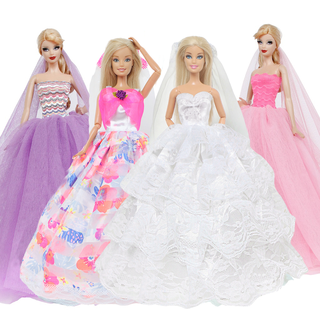 Princess Evening Gown Dress Outfit Set With Hat For 11.5" Barbie-Style Dolls