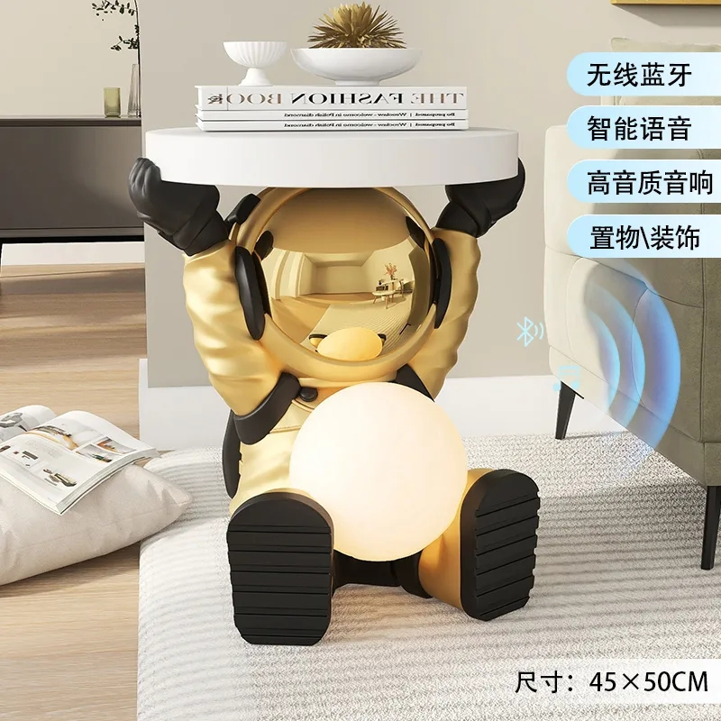 Astronaut's landing ornaments home jewelry Side table Small coffee table Skyman bedside table decoration night light Floor ornament decoration gift Large ornament Bedside table& coffee table 