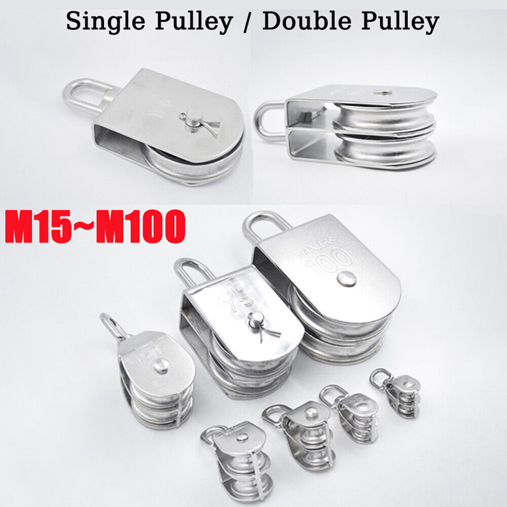 M15 M100 Stainless Steel Heavy Duty Single Pulley Single / Double