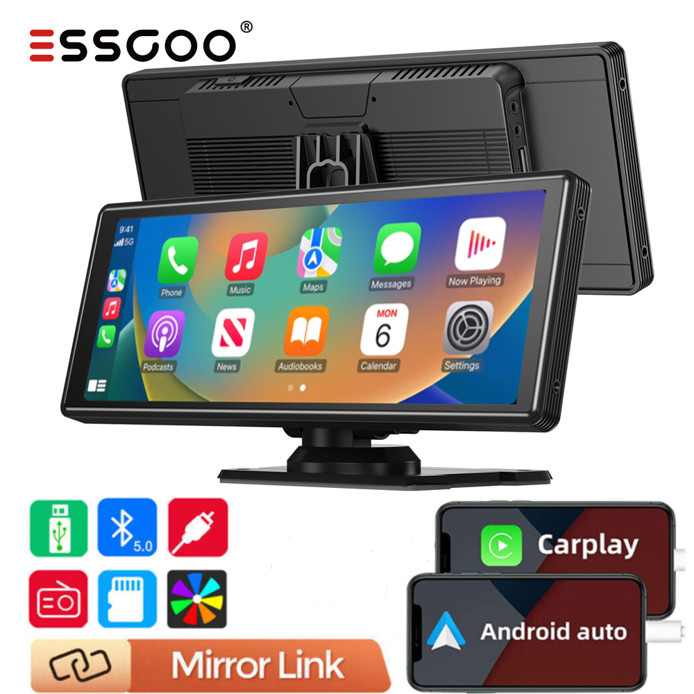 ESSGOO 10.26" INCH Portable Car Player Carplay Android Auto Bluetooth