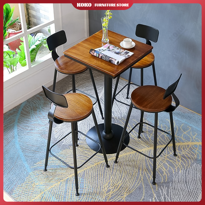 Folding chair bar chair iron backrest high stool bar stool coffee shop ...