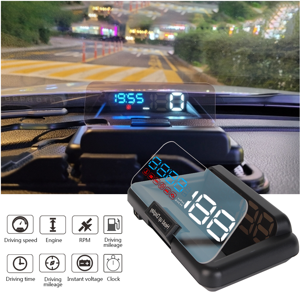 Water Temp RPM Voltage Alarm Windshield Projector Car Head Up Display ...