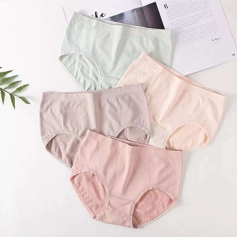 KLAME Graphene Antibacterial Panties Women Cotton Seamless Briefs Simple  Mid-Rise Underwear Girl Breathable Panty Female Plus Size Lingerie KLM400