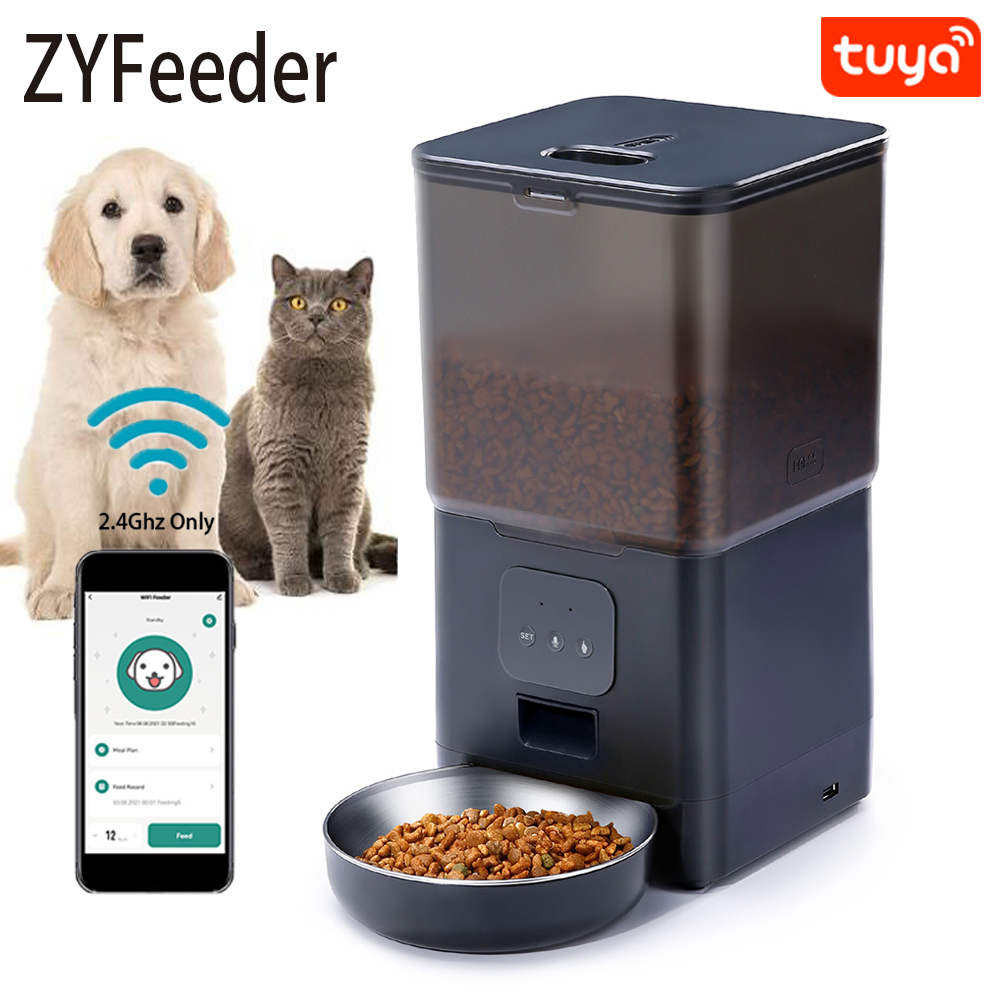 6L TuYa Wi-Fi Automatic Pet Feeder Smart Feed Dog Cat Feeder Smartphone ...