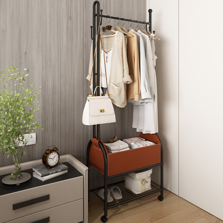 (SG STOCK)Cloth Hanging Rack with Wheels Movable Clothes Organizer