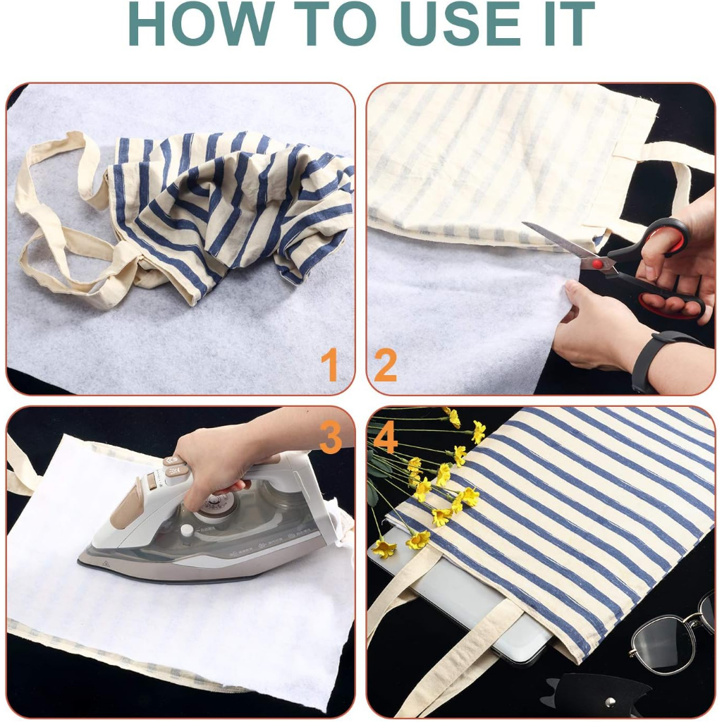 Fusible Fleece Interfacing for Sewing,Iron On Fusible Foam Stabilizer