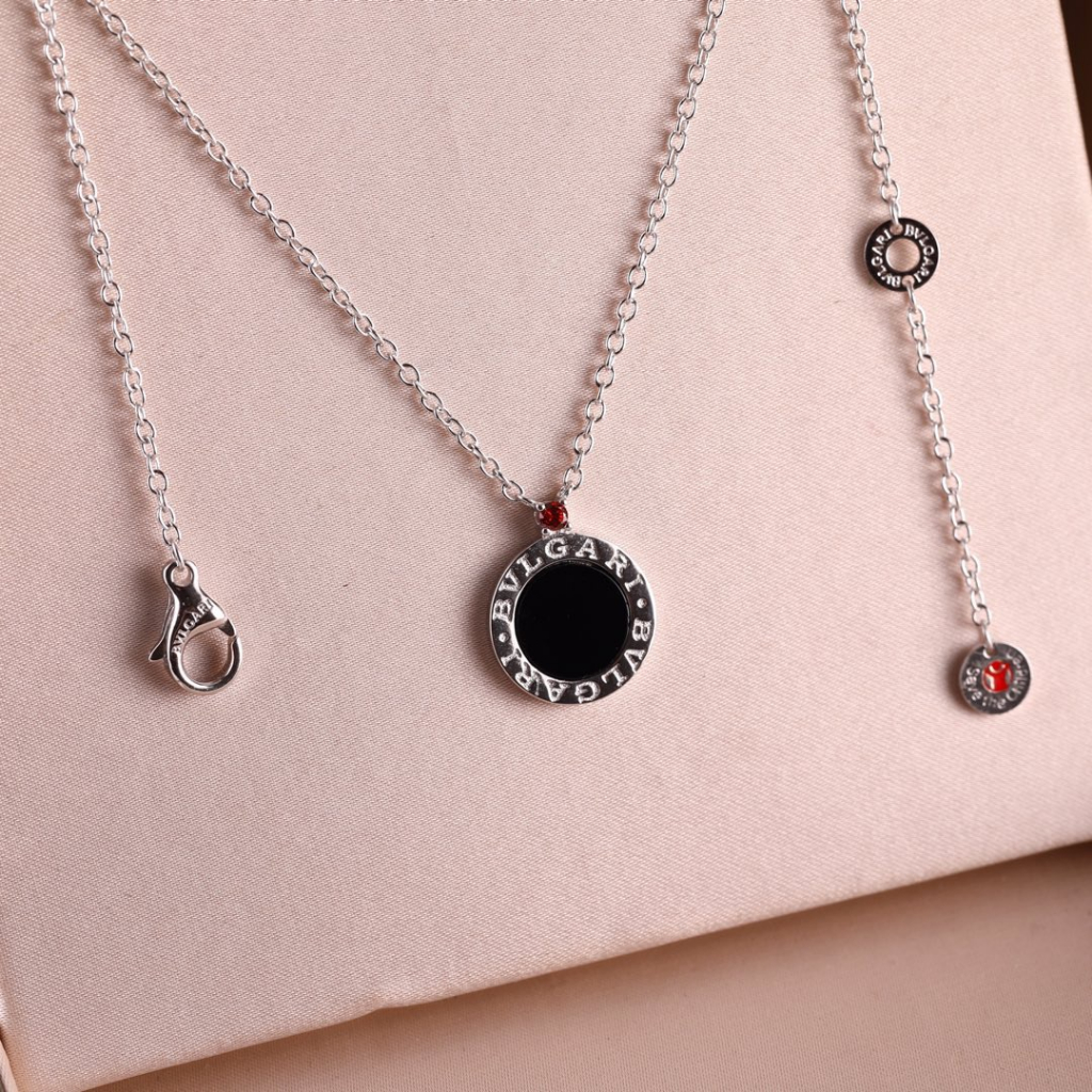 Red hot sale silver necklace