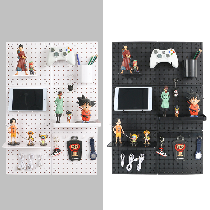 Pegboard DIY Accessories Wall Shelf Rack Desk Organizer Peg Board No Drill Game Room Decoration