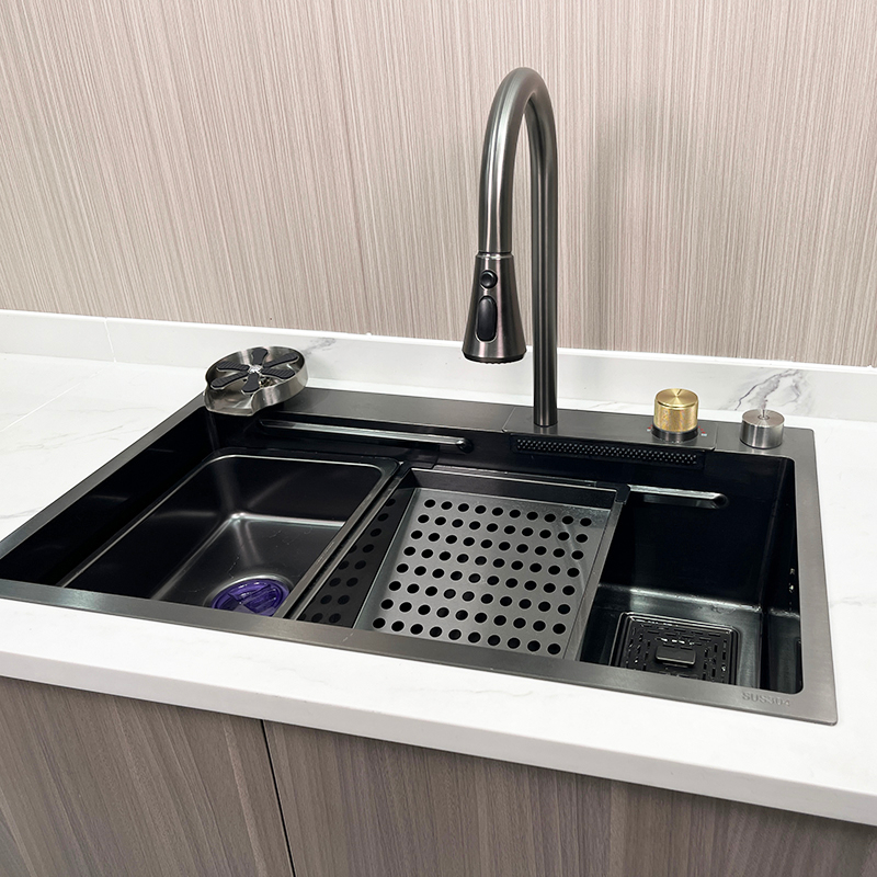 30 inch single bowl Metal Grey Stainless Steel Kitchen Sink with