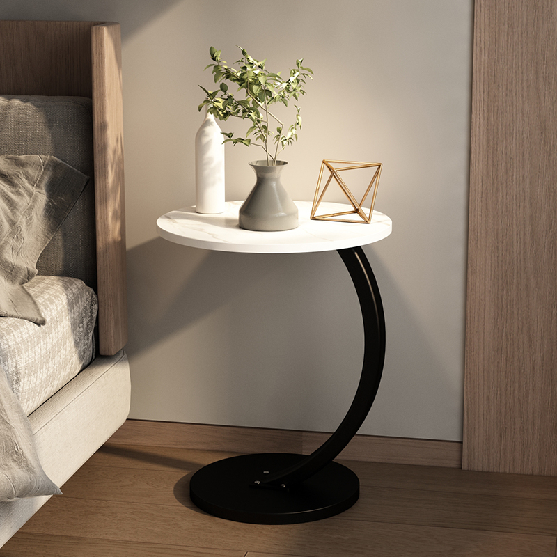 Simple Bedside Table Small Round Table Coffee Table Movable Sofa Side ...