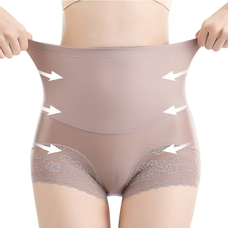 WECHERY Women Lace Body Shaper Panties Seamless Elastic High Waist