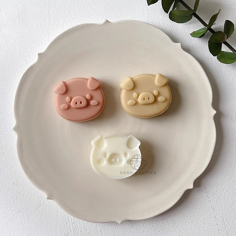 50g Mooncake Hand Pressed Mooncake Mold Cartoon Pig Shape Animal ...
