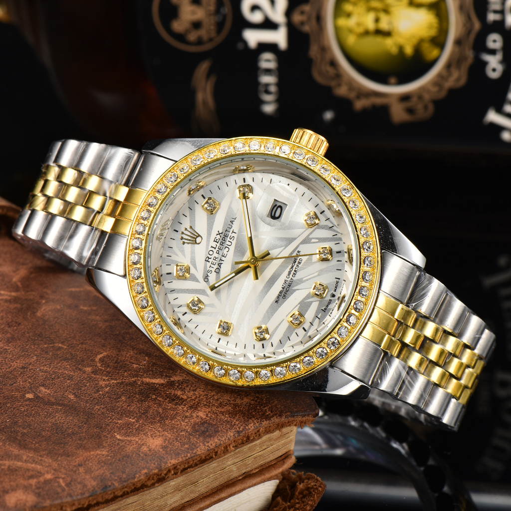 Hot Sale Diary Type Series Case Diamond Men Quartz Movement Steel Band ...