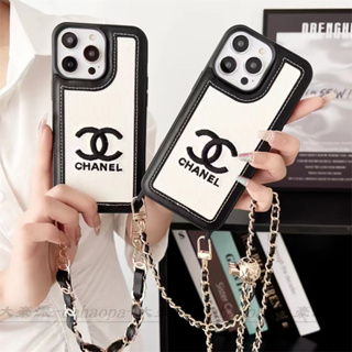 Shop CHANEL Chain Leather Logo iPhone 14 iPhone 14 Pro Smart Phone