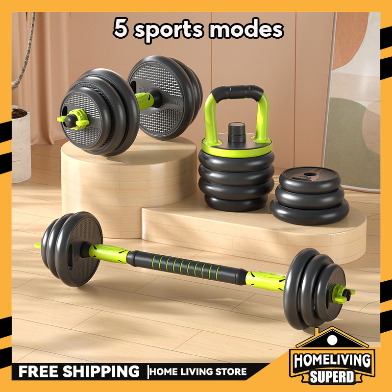 New Premium Dumbbell 20/30/40kg Dumbbell Barbell Adjustable Convertible Dumbbell Set Shopee