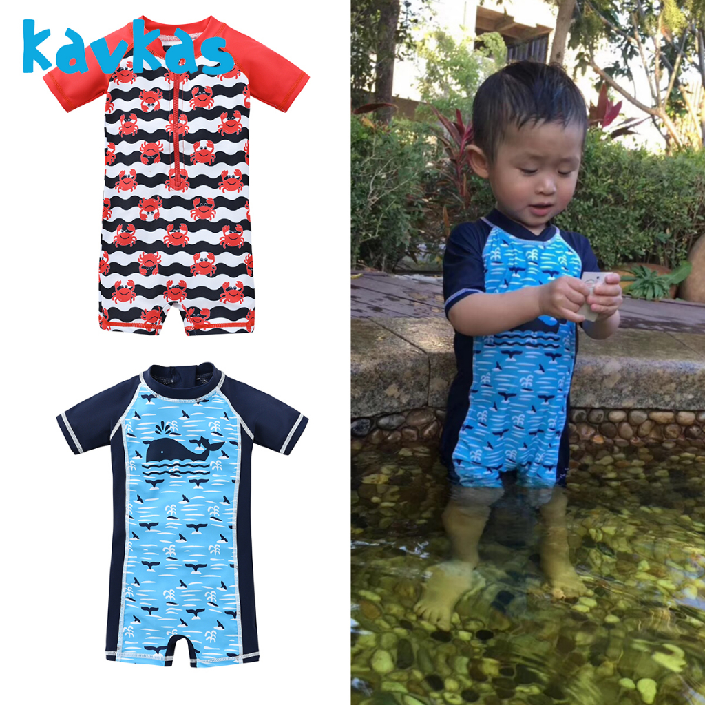 [Kavkas] Baby Boy Swimwear One Piece Cartoon Kids Boy Swimming Suit ...