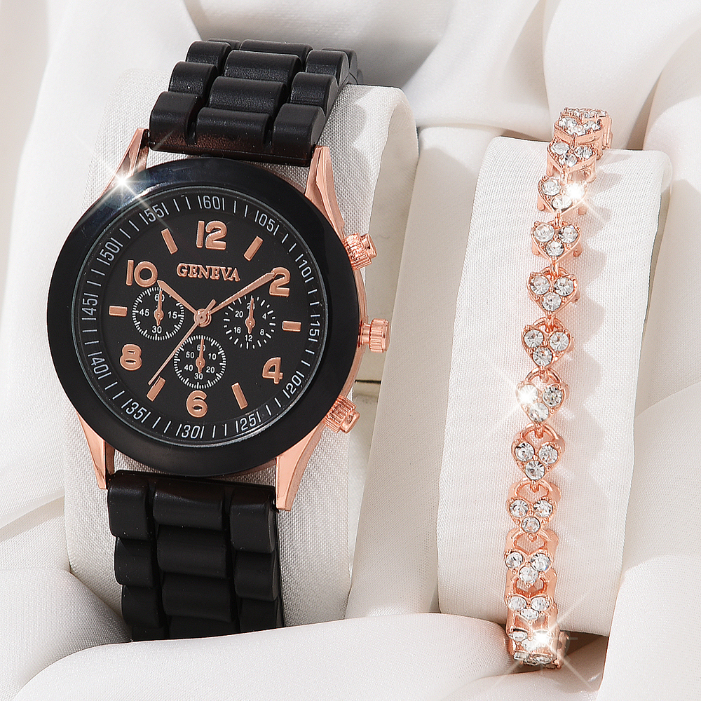 2 Pcs Set Fashion Women Watch Silicone Student Watch Trend Digital Watch Couple Watch Quartz Watch Shopee Singapore