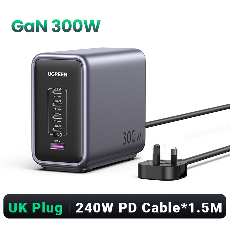 UGREEN 300W GaN 5 Ports USB A USB C Charger, 140W Max Single, Nexode  Desktop Charging Station, Port PD3.1 Fast Charger for MacBook Pro/Air M2,  iPad Pro, iPhone 14 Pro | Shopee Singapore