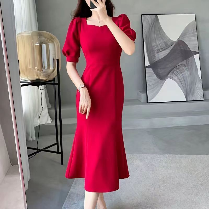 Lady Glams Women Spring Summer Short Sleeve High Waist Chic Dress - Fashion Floral Pleated A-Line Long Dress
