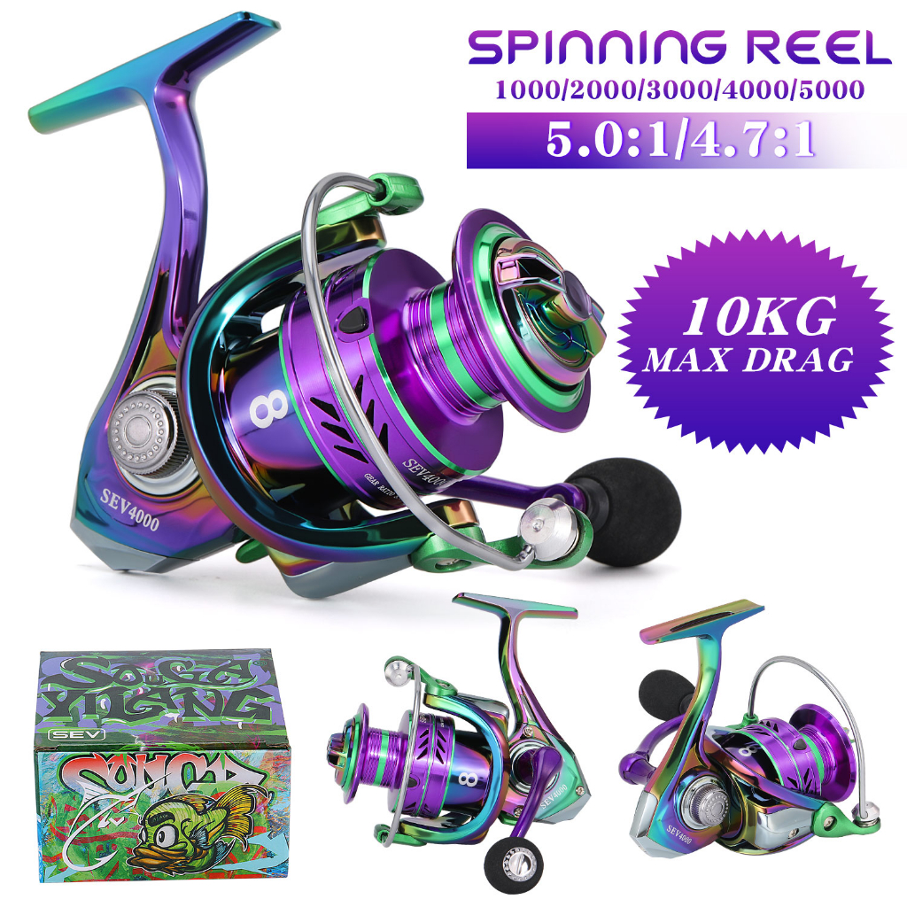 Sougayilang 1000-5000 Fishing Ree 5.0:1/4.7:1 Gear Ratio Spinning