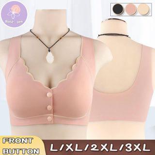 Women's Front Buckle Bra Wide Shoulder Strap Button Bra