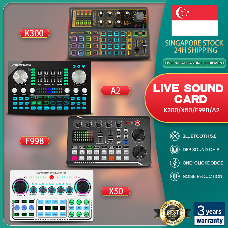 [SG Stock] NEW Live Sound Card X50/F998/A2/K300 With Microphone Set ...