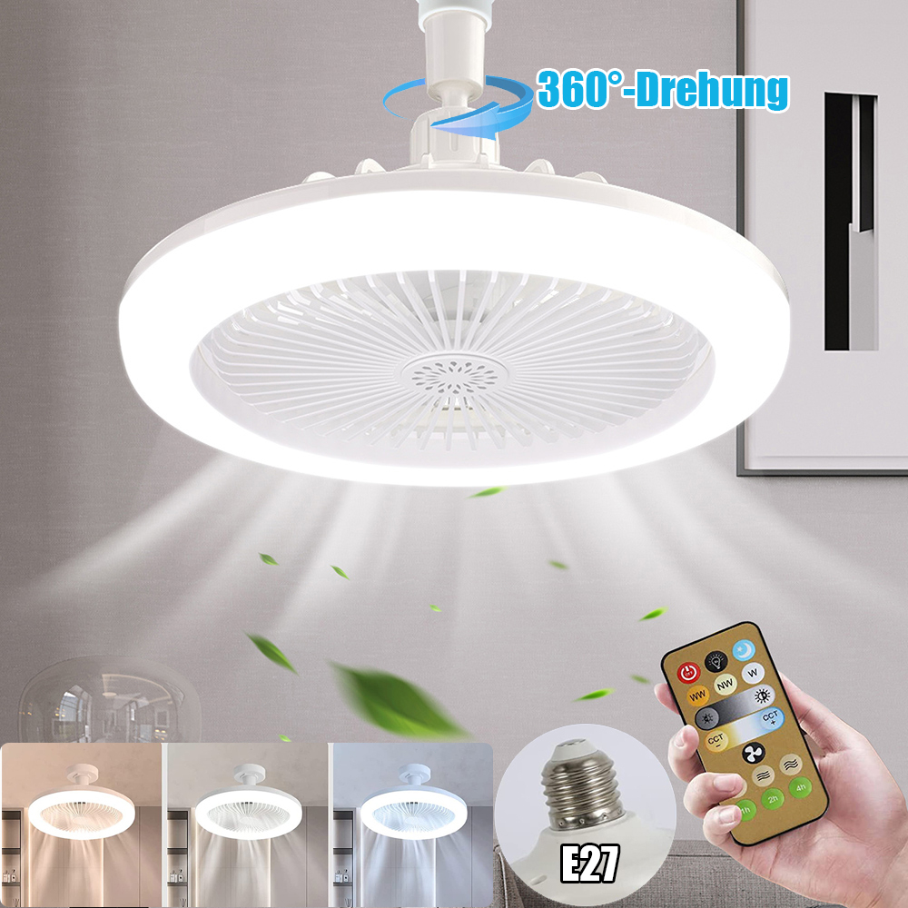 CANMEIJIA Ceiling Fan Light 30W Remote Control LED Fan Light Living ...