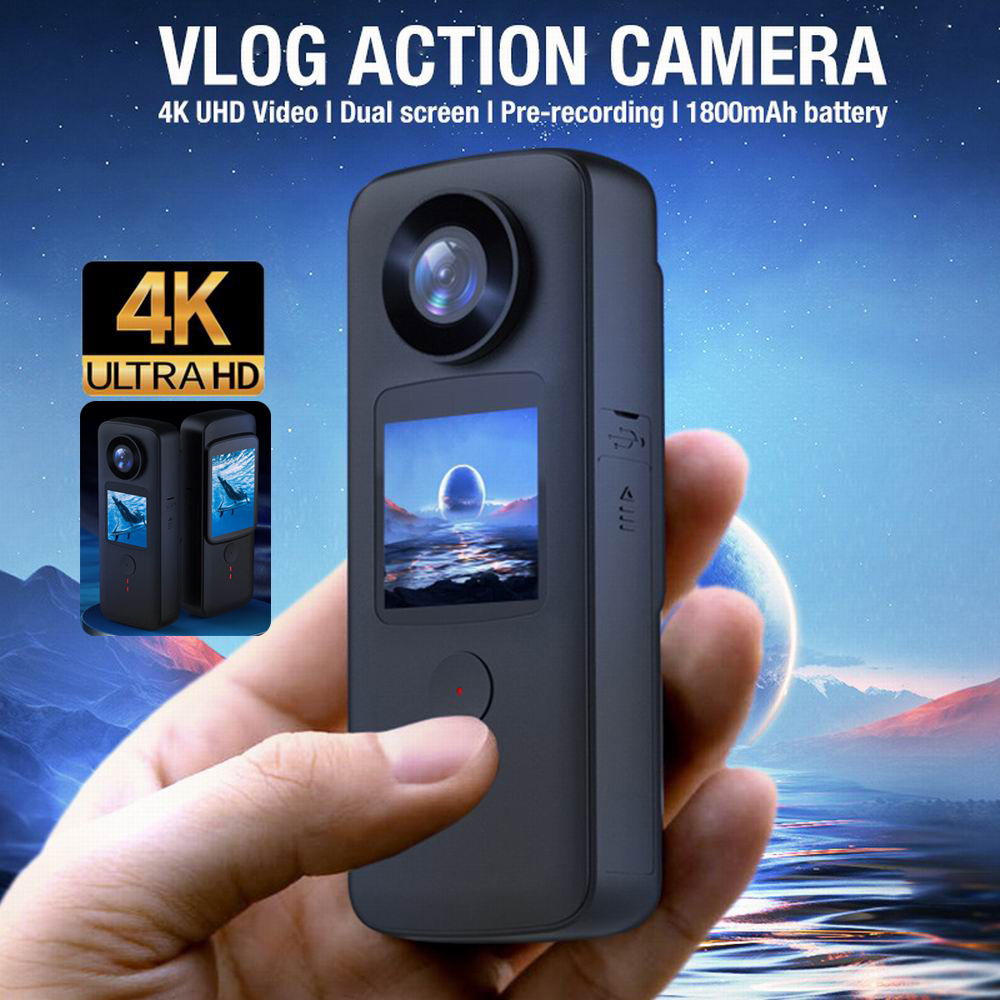 4K HD Vlog Action Camera Dual Screen Anti-Shake Handheld Video Recorder ...
