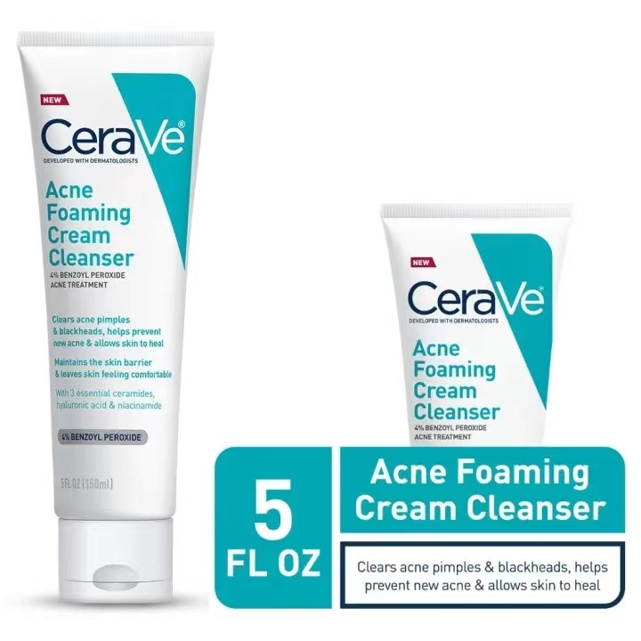 CeraVe Acne Foaming Cream Cleanser 5 Oz with Benzoyl Peroxide