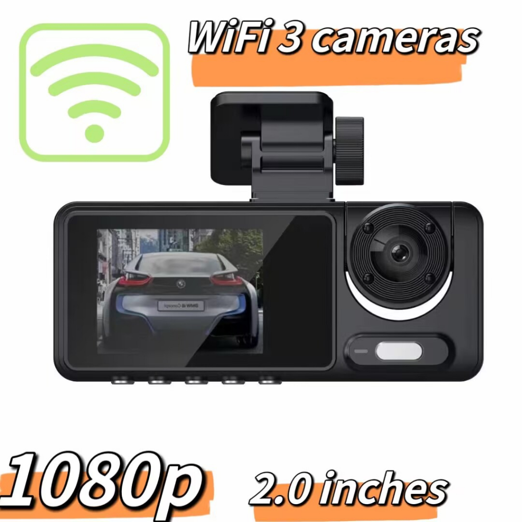 1080P HD Dashcam WIFI private model night vision 2.0 inch hidden three ...