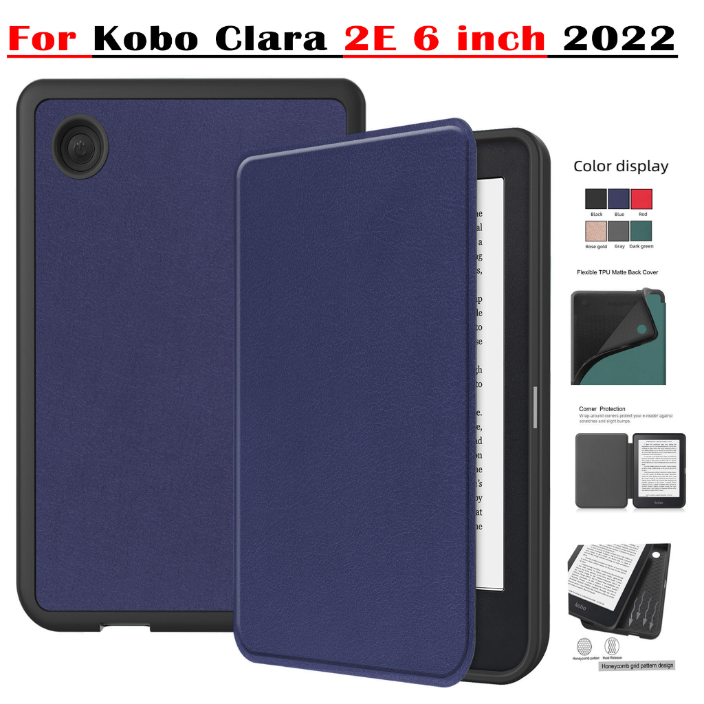 For KOBO Clara 2E 2022 6 Smart Case Shockproof Leather Folding Slim Stand  Cover