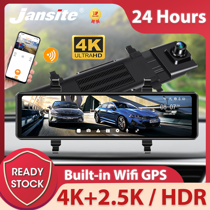 Jansite 11.26 Inch Rearview Mirror in Car DVR Driving Recorder 4KRear