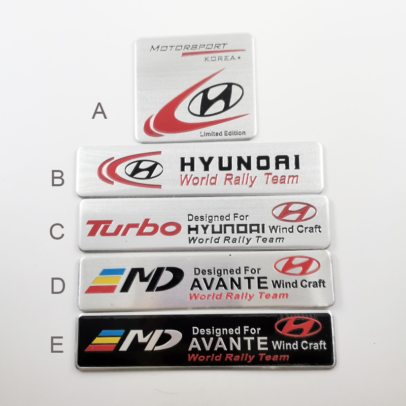 1 x Aluminum HYUNDAI Motorsport Logo Car Auto Decorative Rear