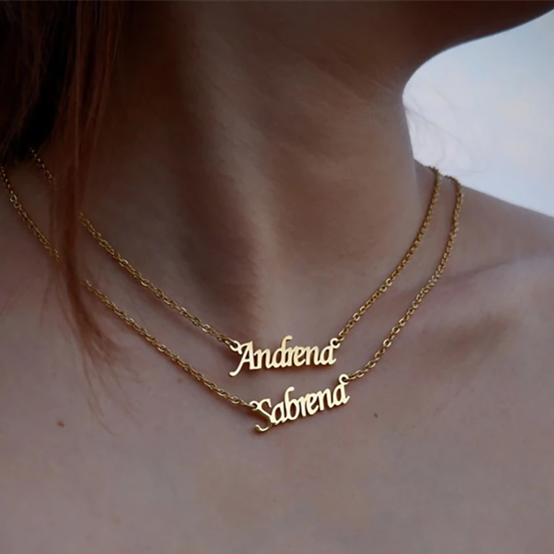 Double name hot sale necklace pendant