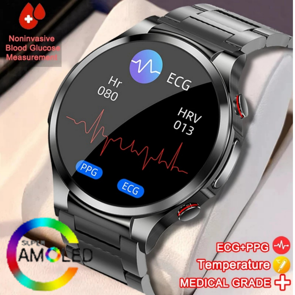 Smart Watch W11 Blood Glucose Noninvasive Blood Sugar ECG Body Temperature Heart Rate Health