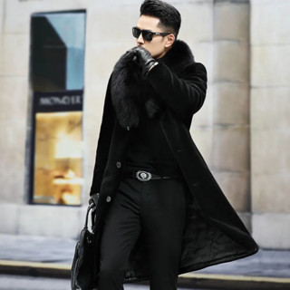 Fur trimmed sales mens coat