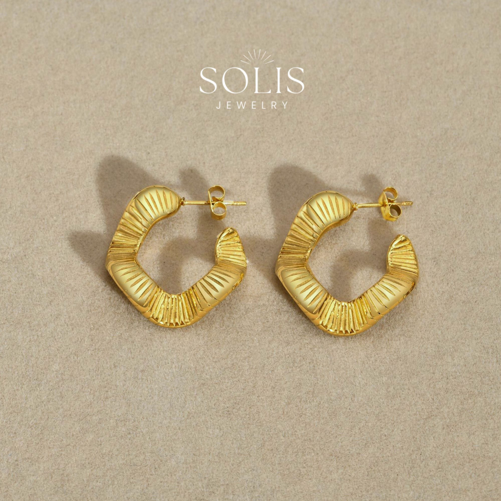 Gold plated sale statement earrings